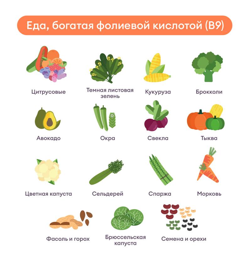 Дефицит фолиевой кислоты: причины, симптомы и последствия нехватки ...